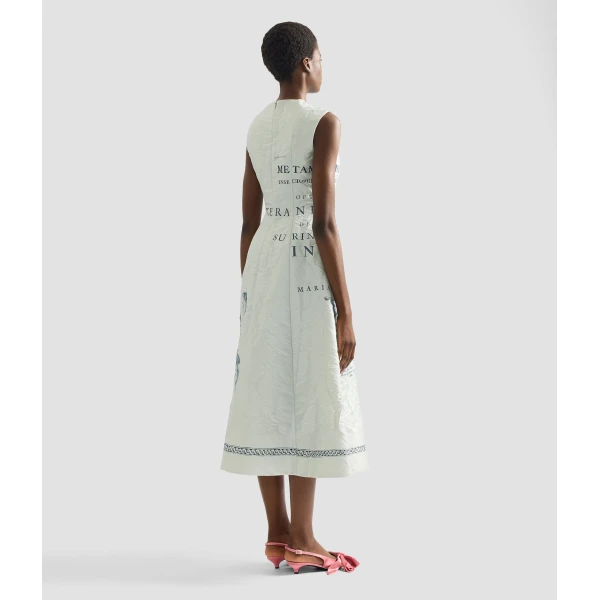 Erdem Floral Print Textured Satin Midi Dress - Dresses - British Romantic Luxury at Luxury Shoes 
