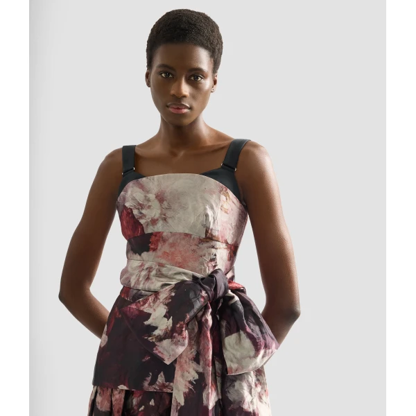 Erdem Floral Print Textured Satin Midi Dress - Dresses - British Romantic Luxury at Luxury Shoes 