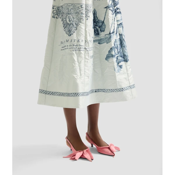 Erdem Floral Print Textured Satin Midi Dress - Dresses - British Romantic Luxury at Luxury Shoes 