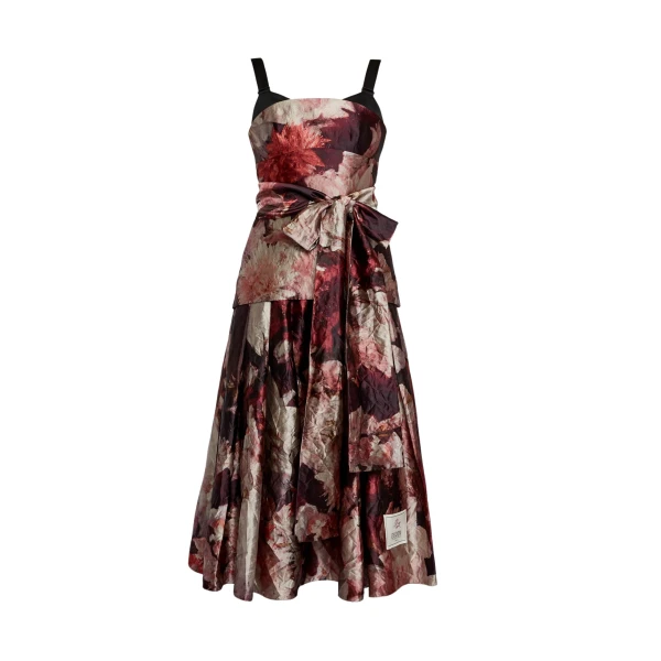 Erdem Floral Print Textured Satin Midi Dress - Dresses - British Romantic Luxury at Luxury Shoes 
