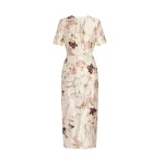 Erdem Floral Print Textured Satin Midi Pencil Dress - Dresses - British Romantic Luxury at Luxury Shoes 