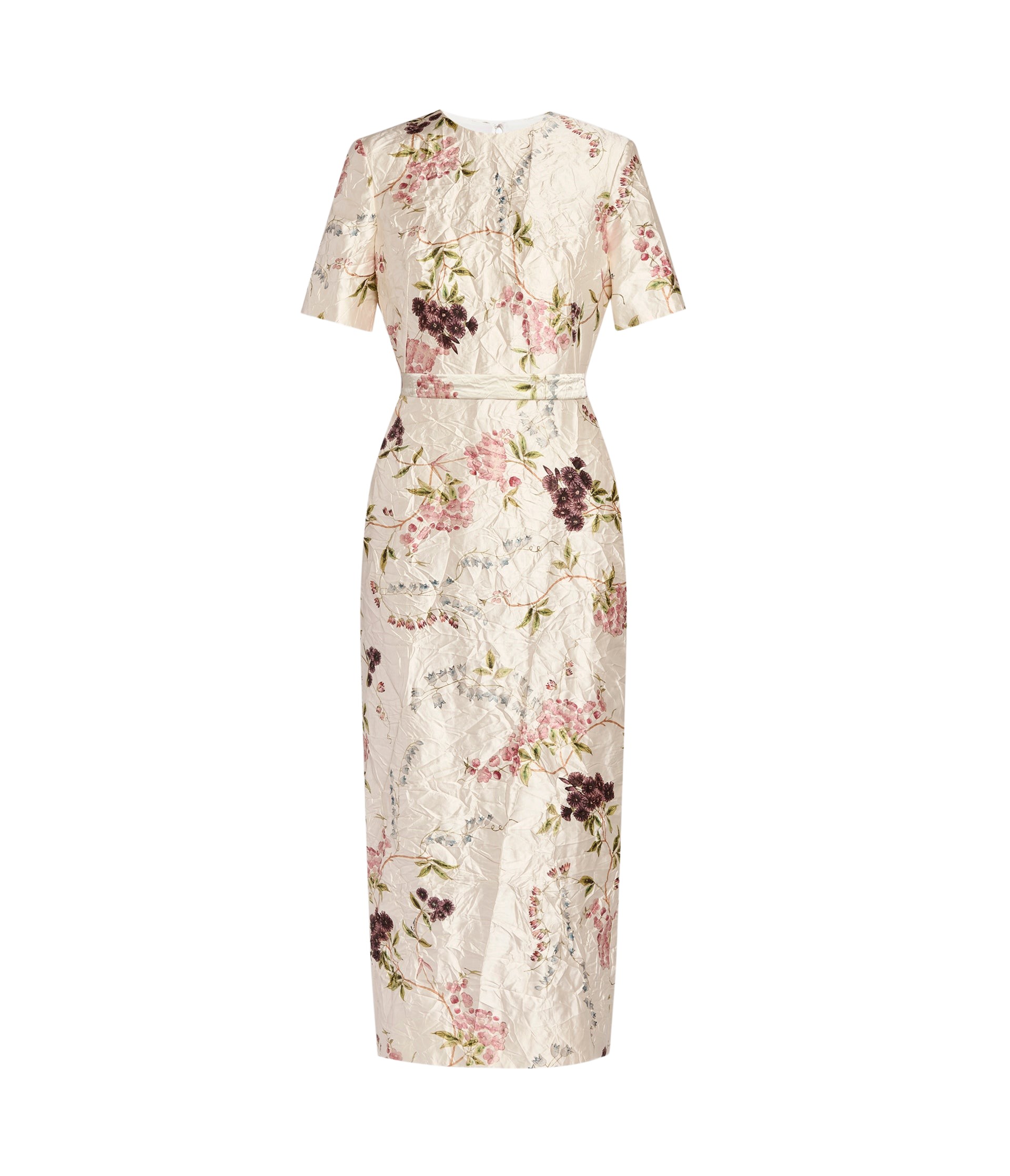 Erdem Floral Print Textured Satin Midi Pencil Dress - Dresses - British Romantic Luxury at Luxury Shoes 