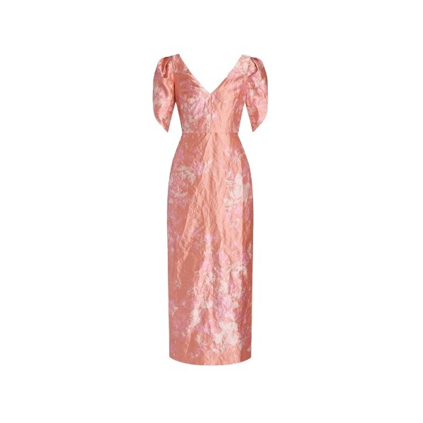 Erdem Floral Print Textured Satin Midi Pencil Dress - Dresses - British Romantic Luxury at Luxury Shoes 