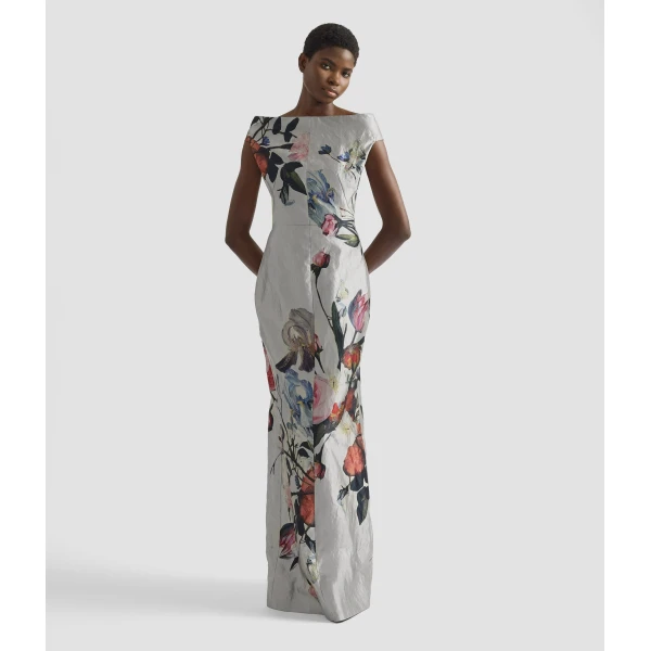 Erdem Floral Print Textured Satin Off The Shoulder Gown - Dresses - British Romantic Luxury at Luxury Shoes 