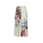 Erdem Floral Print Textured Satin Pencil Midi Skirt - Skirts - British Romantic Luxury at Luxury Shoes 
