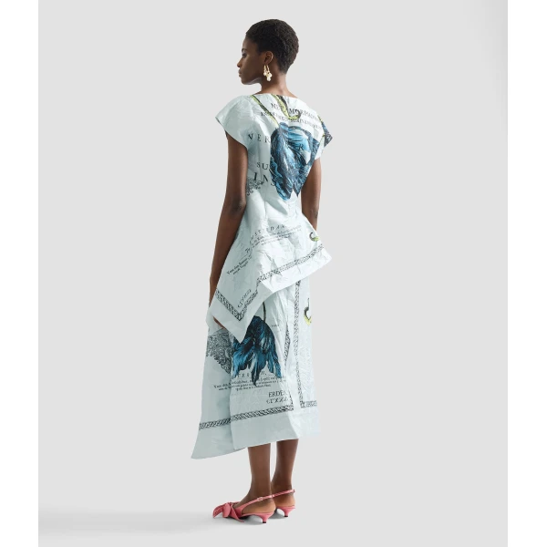 Erdem Floral Print Textured Satin Short Sleeve Blouse - Tops - British Romantic Luxury at Luxury Shoes 