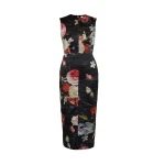 Erdem Floral Print Textured Satin Sleeveless Midi Dress - Dresses - British Romantic Luxury at Luxury Shoes 