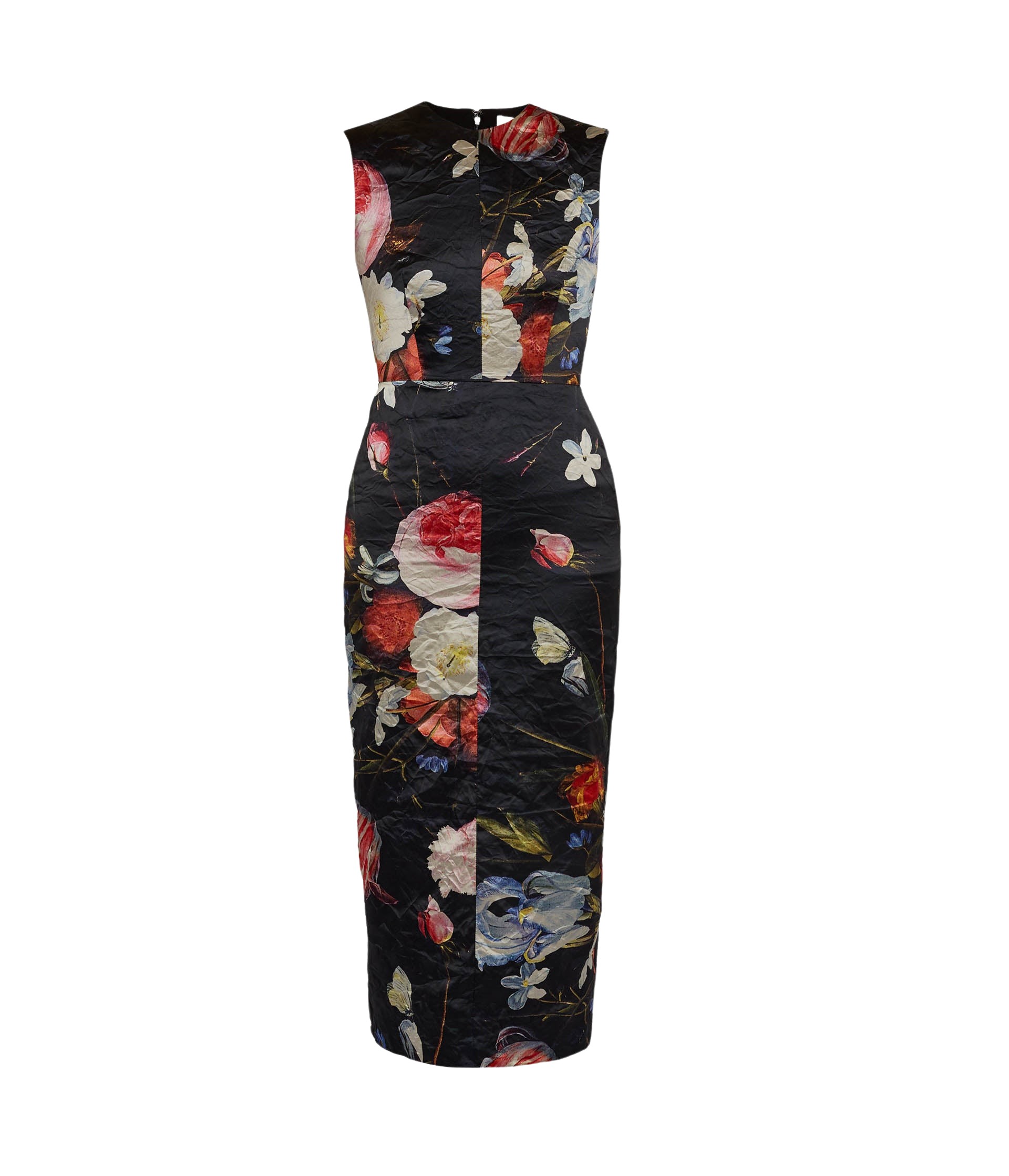 Erdem Floral Print Textured Satin Sleeveless Midi Dress - Dresses - British Romantic Luxury at Luxury Shoes 