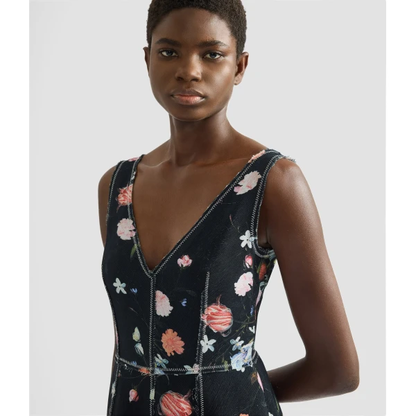 Erdem Floral Print Textured Twill Sleeveless Midi Dress - Dresses - British Romantic Luxury at Luxury Shoes 