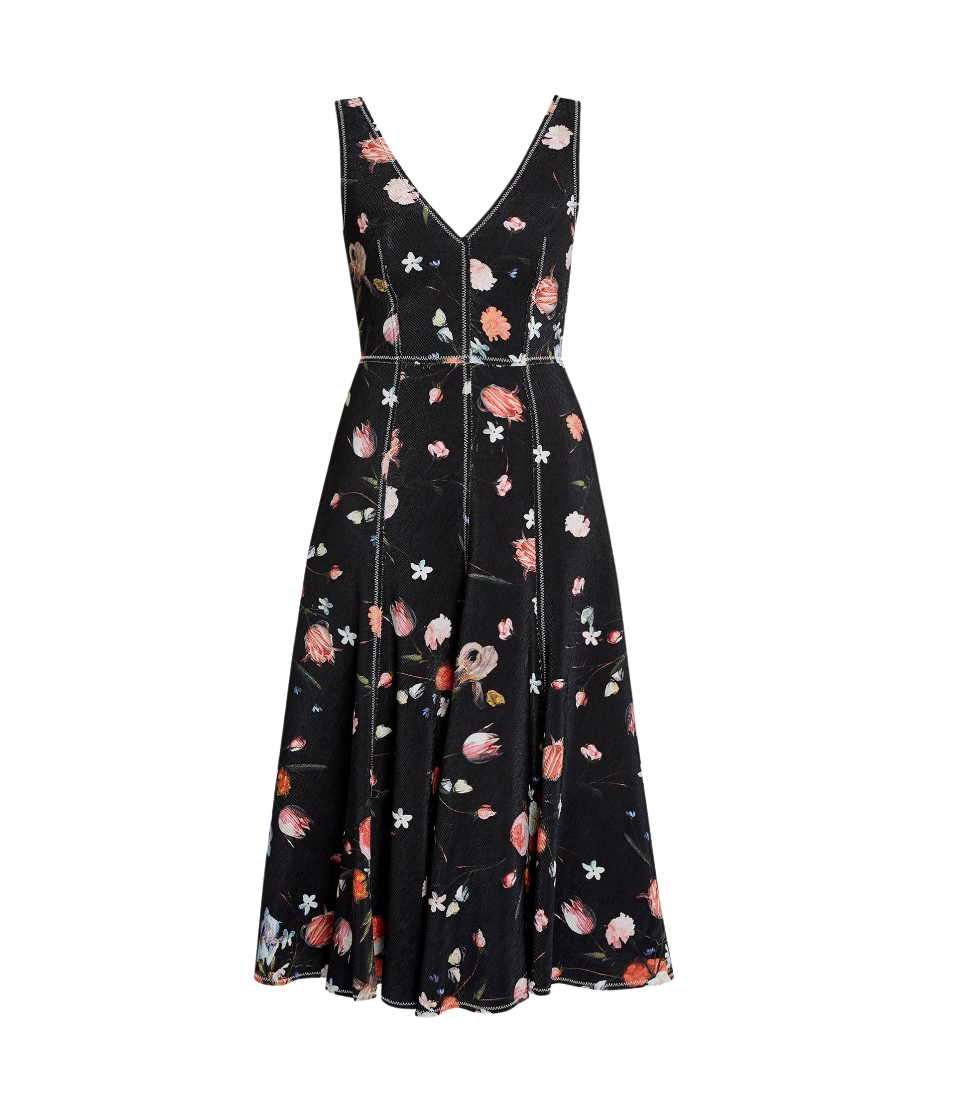 Erdem Floral Print Textured Twill Sleeveless Midi Dress - Dresses - British Romantic Luxury at Luxury Shoes 