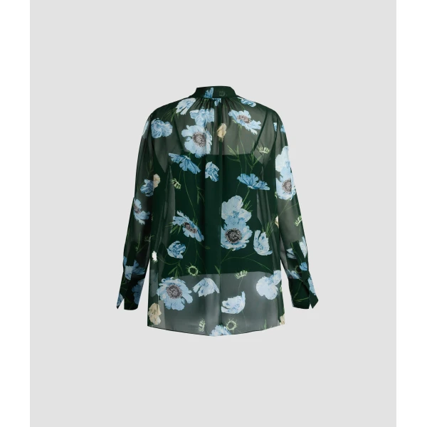 Erdem Floral Silk Voile Long Sleeve Shirt - Tops - British Romantic Luxury at Luxury Shoes 