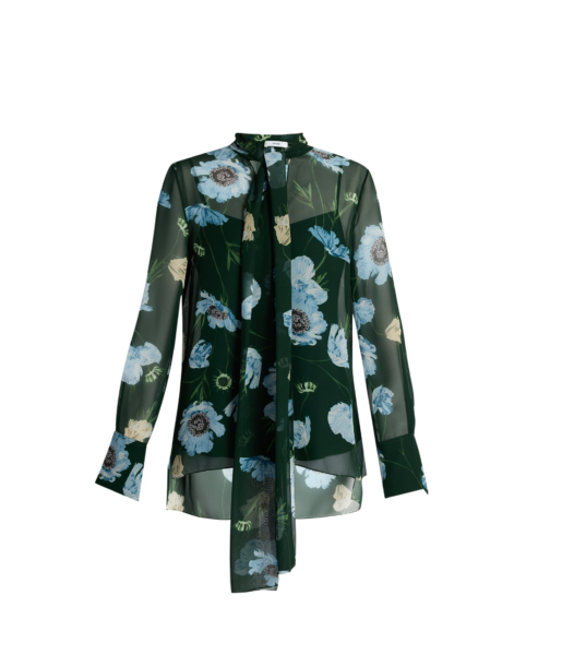 Erdem Floral Silk Voile Long Sleeve Shirt - Tops - British Romantic Luxury at Luxury Shoes 