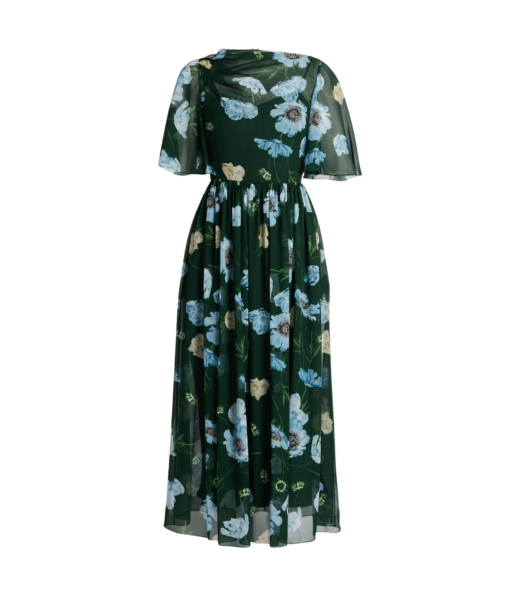 Erdem Floral Silk Voile Short Sleeve Midi Dress - Dresses - British Romantic Luxury at Luxury Shoes 