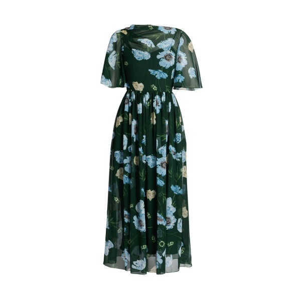 Erdem Floral Silk Voile Short Sleeve Midi Dress - Dresses - British Romantic Luxury at Luxury Shoes 