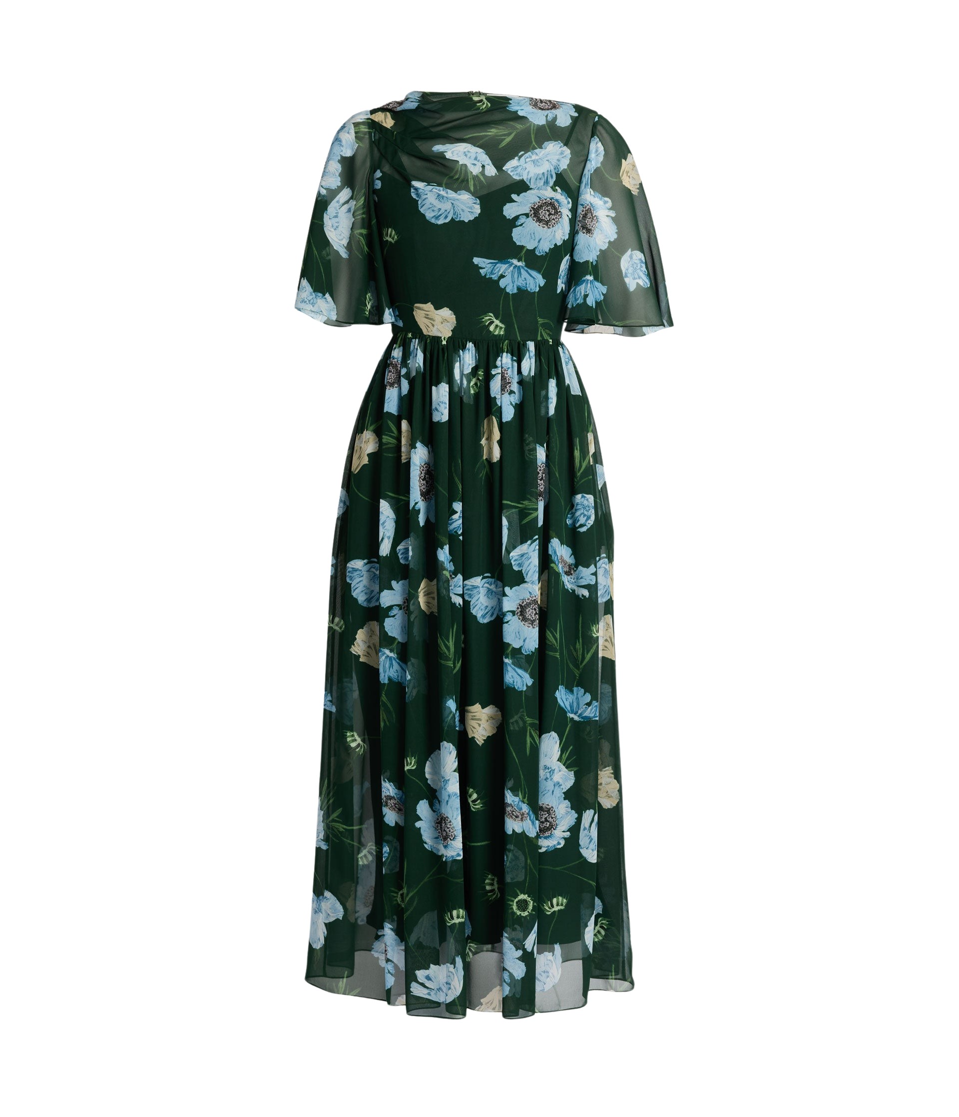 Erdem Floral Silk Voile Short Sleeve Midi Dress - Dresses - British Romantic Luxury at Luxury Shoes 