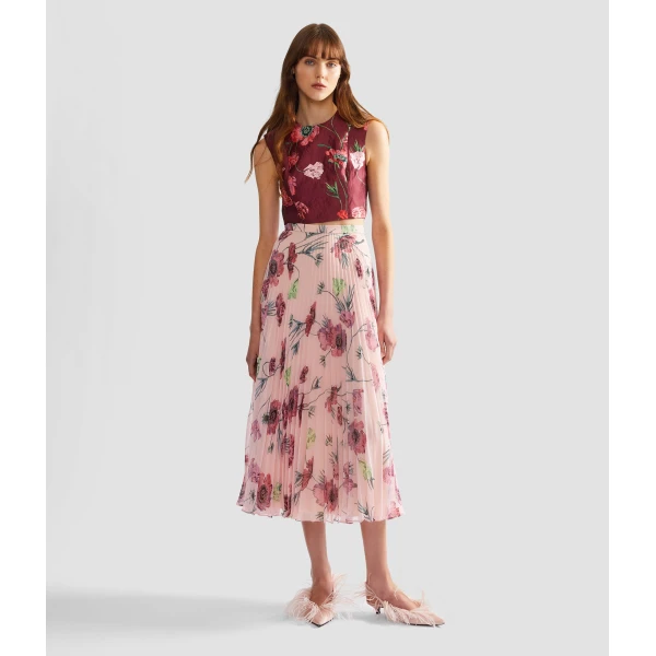Erdem Floral Textured Satin Crop Top - Tops - British Romantic Luxury at Luxury Shoes 