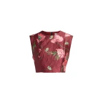 Erdem Floral Textured Satin Crop Top - Tops - British Romantic Luxury at Luxury Shoes 