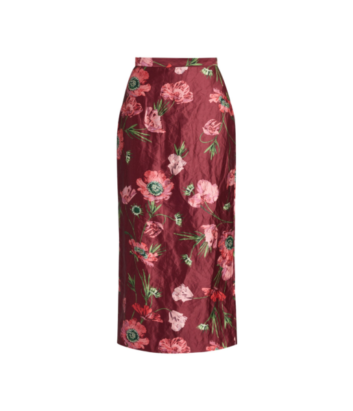Erdem Floral Textured Satin Midi Pencil Skirt - Skirts - British Romantic Luxury at Luxury Shoes 