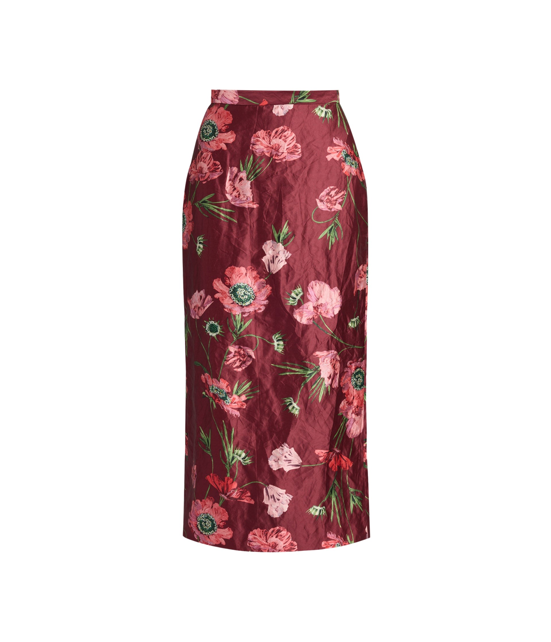 Erdem Floral Textured Satin Midi Pencil Skirt - Skirts - British Romantic Luxury at Luxury Shoes 