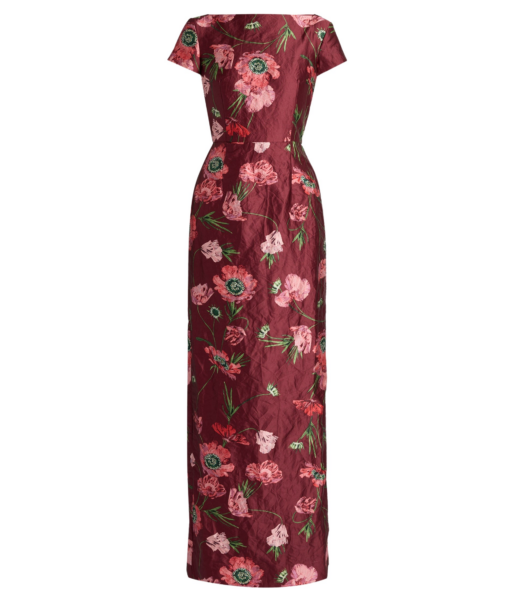 Erdem Floral Textured Satin Short Sleeve Gown - Dresses - British Romantic Luxury at Luxury Shoes 