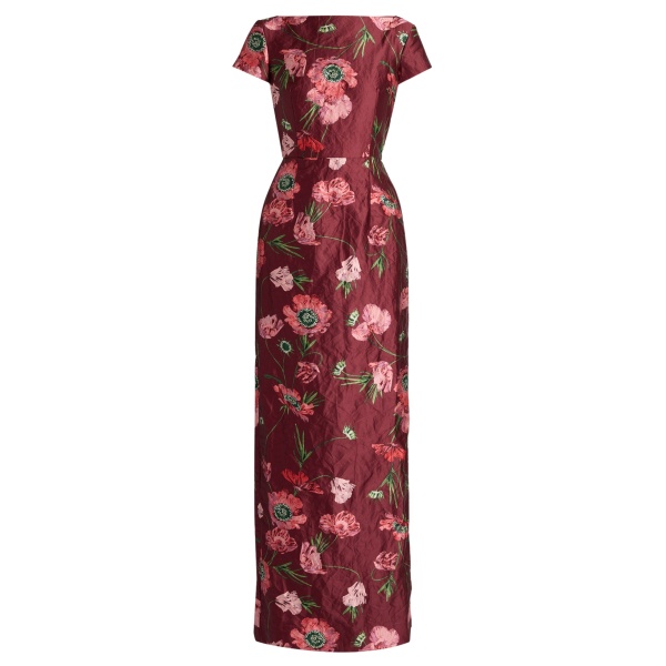 Erdem Floral Textured Satin Short Sleeve Gown - Dresses - British Romantic Luxury at Luxury Shoes 