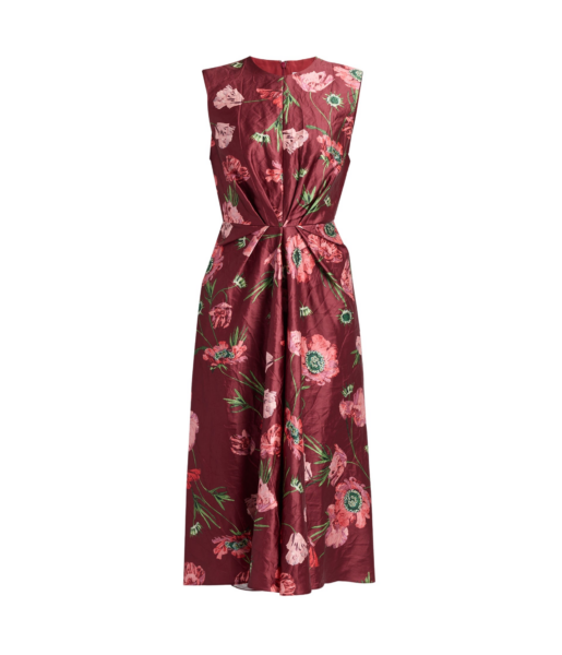 Erdem Floral Textured Satin Sleeveless Midi Dress - Dresses - British Romantic Luxury at Luxury Shoes 