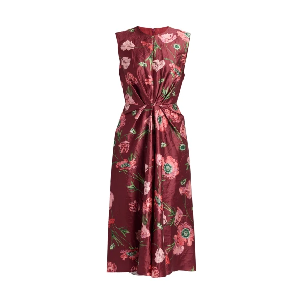 Erdem Floral Textured Satin Sleeveless Midi Dress - Dresses - British Romantic Luxury at Luxury Shoes 