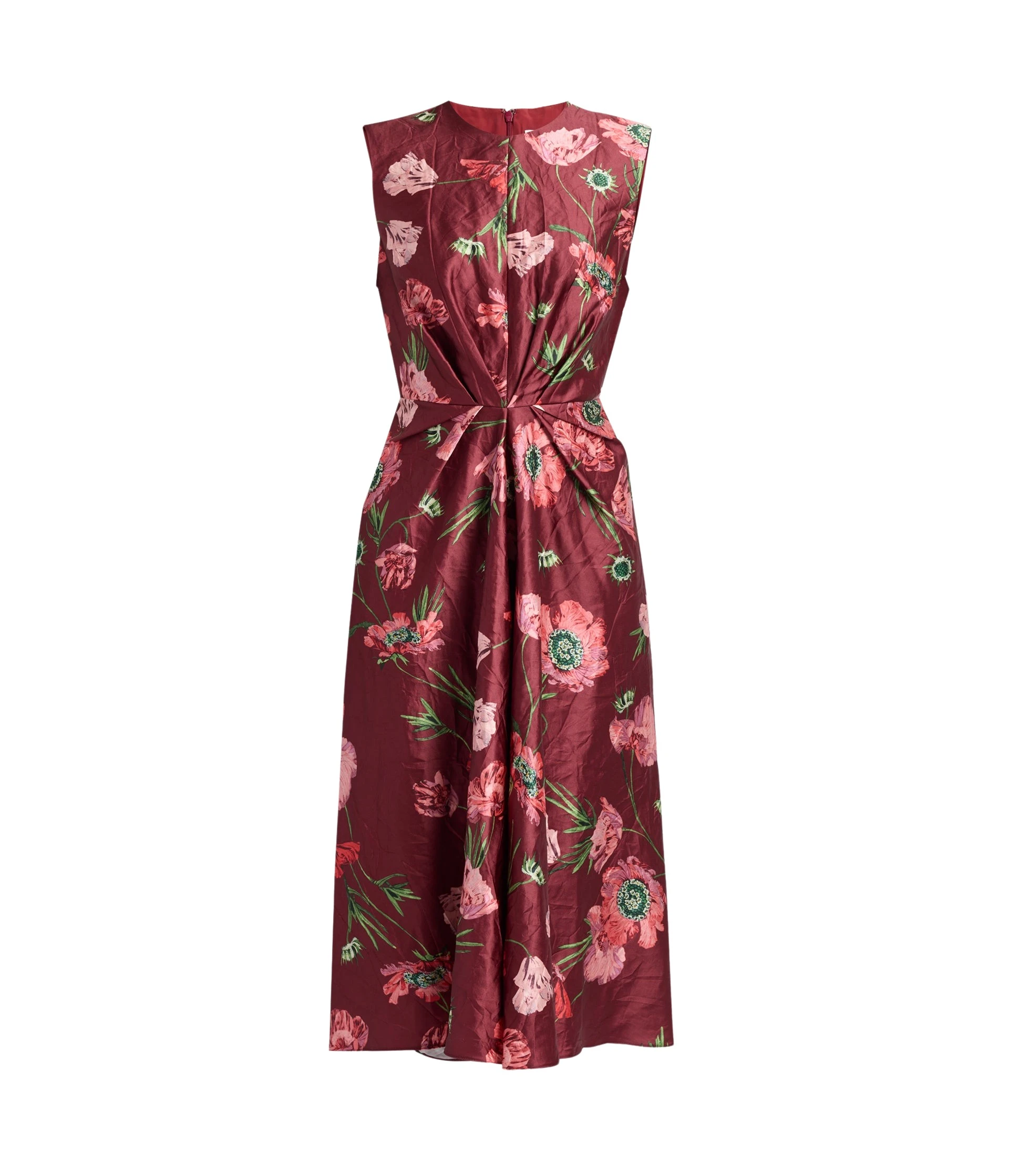 Erdem-Floral-Textured-Satin-Sleeveless-Midi-Dress-coveti54893_nobg Erdem Floral Textured Satin Sleeveless Midi Dress - Dresses - British Romantic Luxury at Luxury Shoes