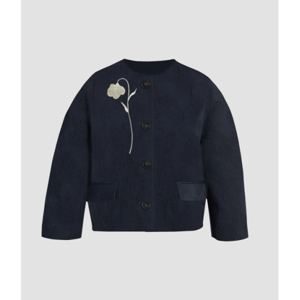 Erdem Flower Jacquard Cropped Jacket - Jackets - British Romantic Luxury at Luxury Shoes 