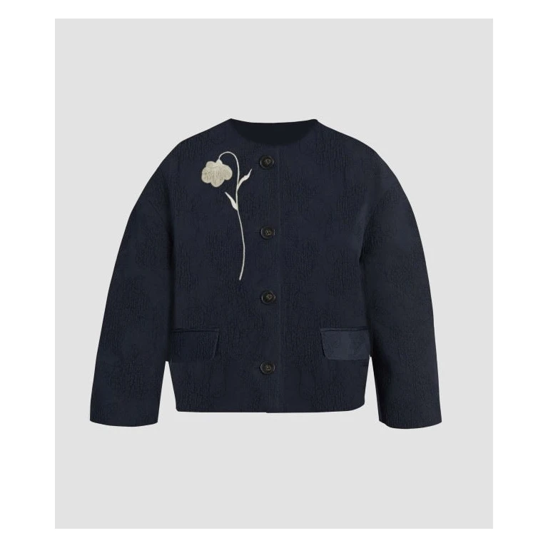 Erdem Flower Jacquard Cropped Jacket - Jackets - British Romantic Luxury at Luxury Shoes 