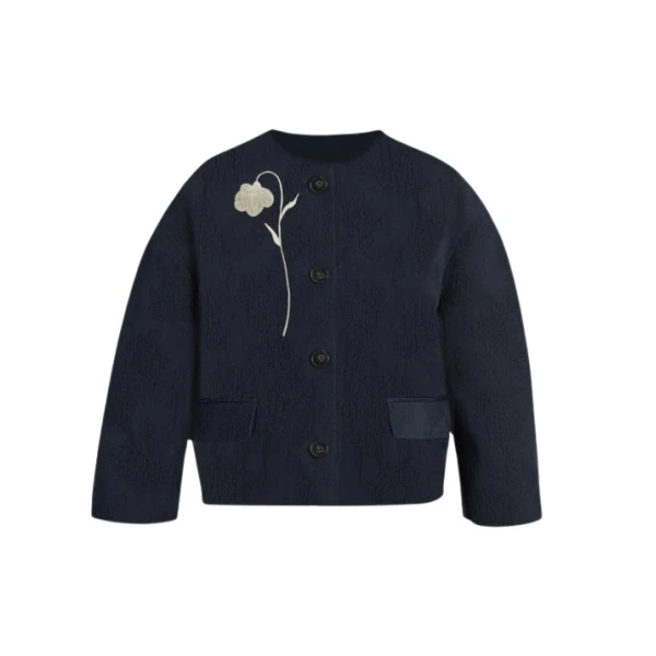 Erdem Flower Jacquard Cropped Jacket - Jackets - British Romantic Luxury at Luxury Shoes 