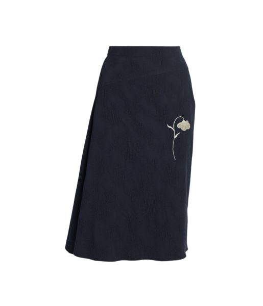 Erdem Flower Jacquard Drape Midi Skirt - Skirts - British Romantic Luxury at Luxury Shoes 
