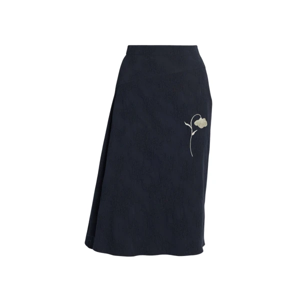 Erdem Flower Jacquard Drape Midi Skirt - Skirts - British Romantic Luxury at Luxury Shoes 