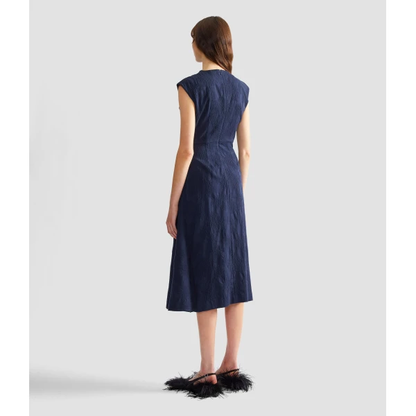 Erdem Flower Jacquard Draped Midi Dress - Dresses - British Romantic Luxury at Luxury Shoes 