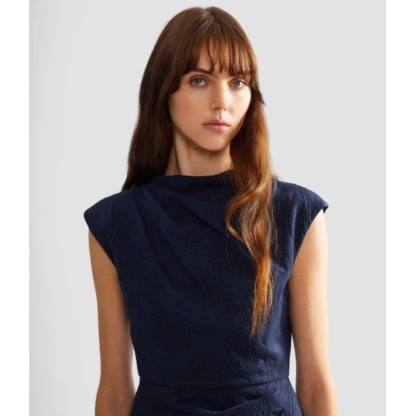 Erdem Flower Jacquard Draped Midi Dress - Dresses - British Romantic Luxury at Luxury Shoes 