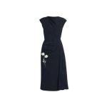Erdem Flower Jacquard Draped Midi Dress - Dresses - British Romantic Luxury at Luxury Shoes 
