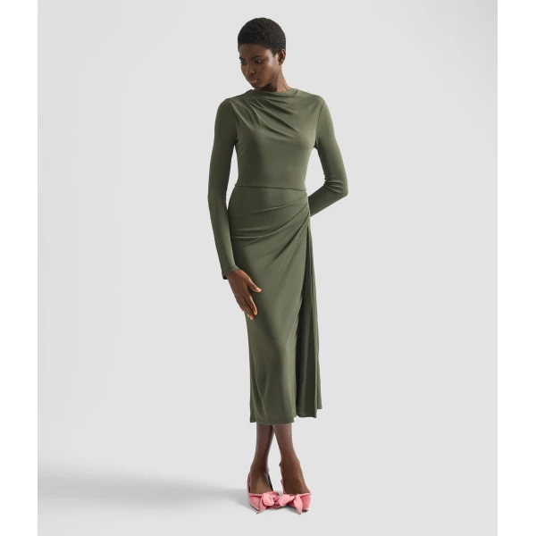Erdem Fluid Crepe Jersey Long Sleeve Midi Dress - Dresses - British Romantic Luxury at Luxury Shoes 
