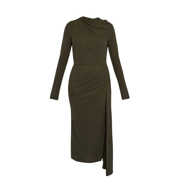 Erdem Fluid Crepe Jersey Long Sleeve Midi Dress - Dresses - British Romantic Luxury at Luxury Shoes 