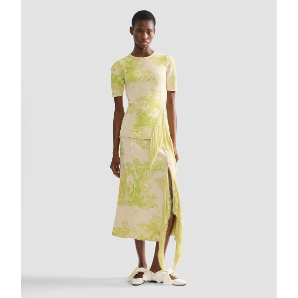 Erdem French Fray Midi Pencil Knit Skirt - Skirts - British Romantic Luxury at Luxury Shoes 