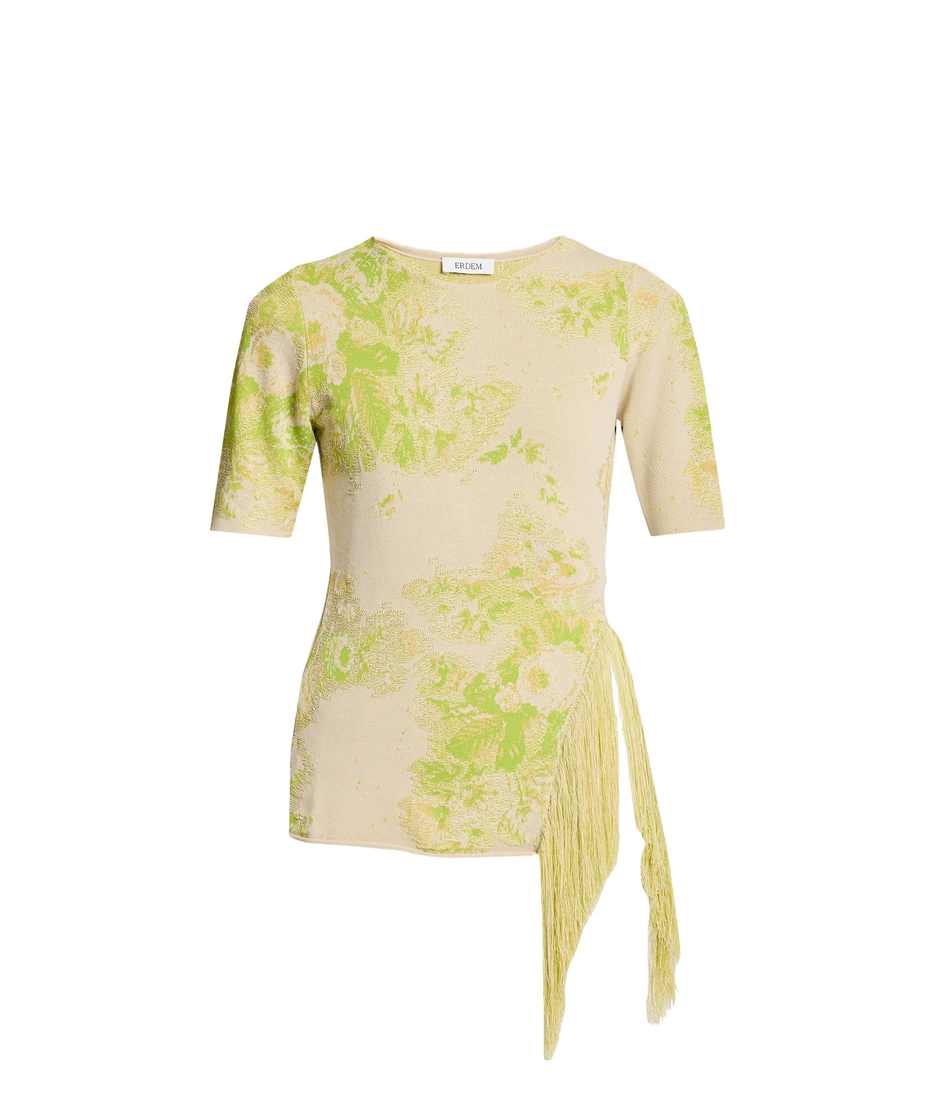 Erdem French Fray Short Sleeve Knit Top