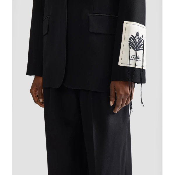 Erdem Grain De Poudre Single Breasted Blazer - Jackets - British Romantic Luxury at Luxury Shoes 