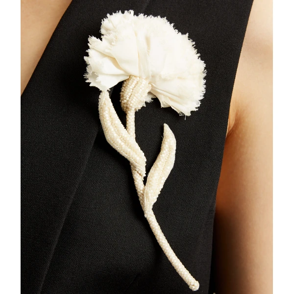 Erdem Grain De Poudre Tailored Waistcoat - Tops - British Romantic Luxury at Luxury Shoes 
