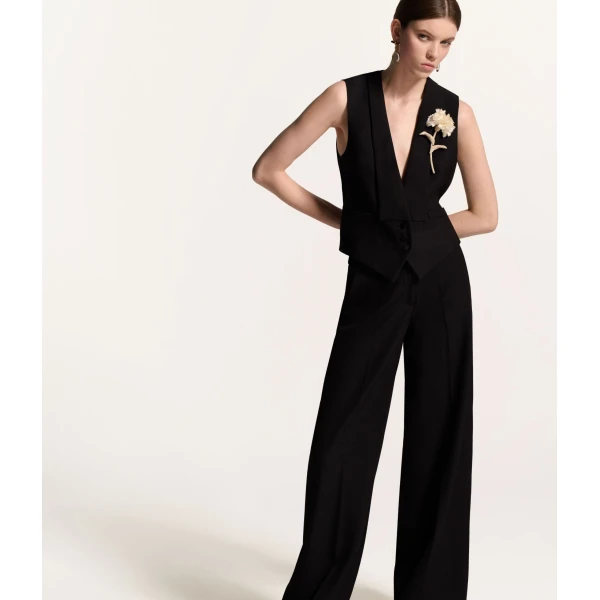 Erdem Grain De Poudre Tailored Waistcoat - Tops - British Romantic Luxury at Luxury Shoes 