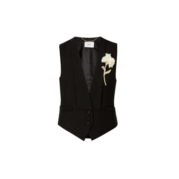 Erdem Grain De Poudre Tailored Waistcoat - Tops - British Romantic Luxury at Luxury Shoes 