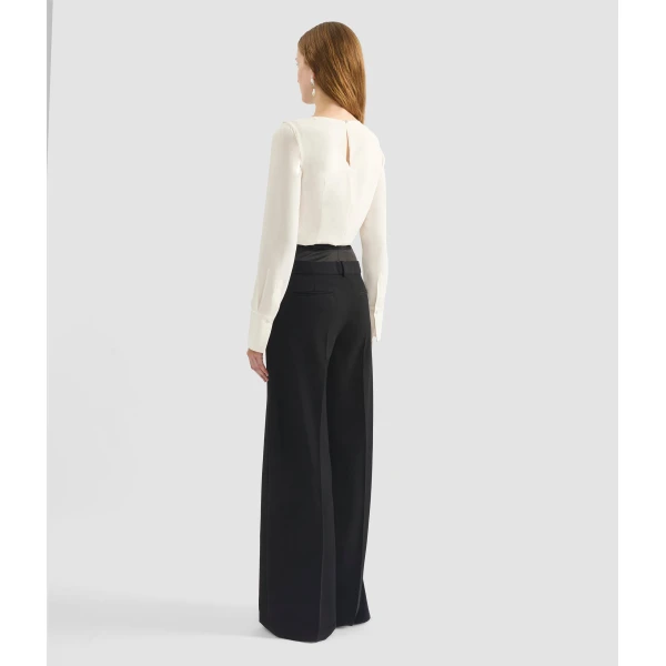 Erdem Grain De Poudre Wide Leg Trouser - Pants - British Romantic Luxury at Luxury Shoes 