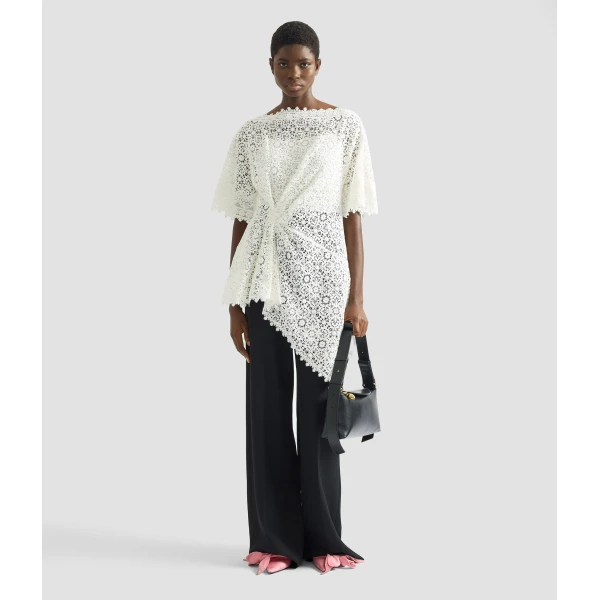 Erdem Guipure Lace Short Sleeve Blouse - Tops - British Romantic Luxury at Luxury Shoes 