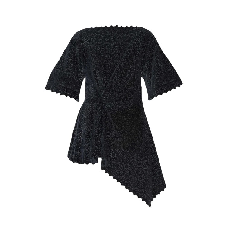 Erdem Guipure Lace Short Sleeve Blouse - Tops - British Romantic Luxury at Luxury Shoes 