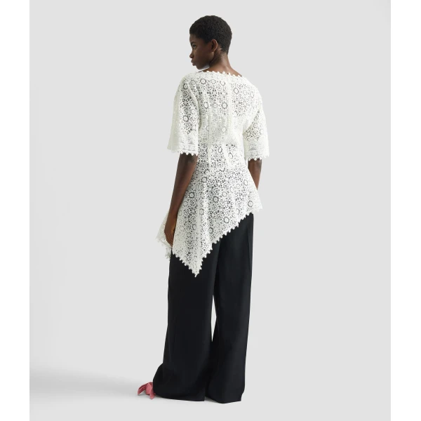 Erdem Guipure Lace Short Sleeve Blouse - Tops - British Romantic Luxury at Luxury Shoes 