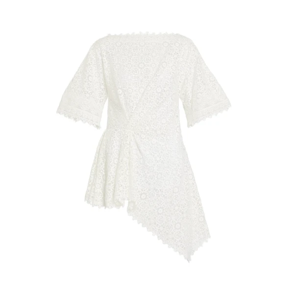 Erdem Guipure Lace Short Sleeve Blouse - Tops - British Romantic Luxury at Luxury Shoes 