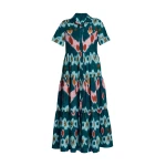 Erdem Ikat Print Cotton Tiered Midi Shirt Dress - Dresses - British Romantic Luxury at Luxury Shoes 